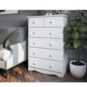 Palace Imports 100% Solid Wood 6-Drawer or 4+2-Drawer Chest, White