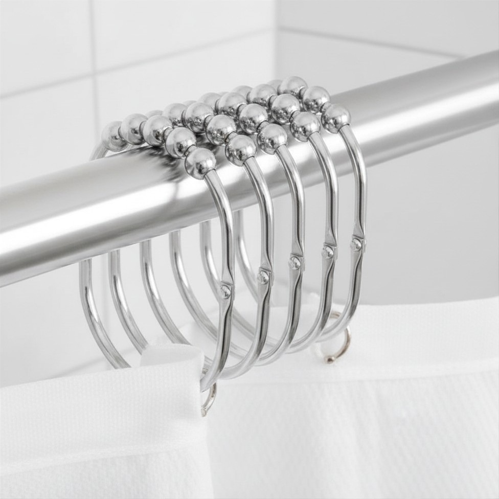 MENGJINGO 12PCS Wide Shower Curtain Hooks
