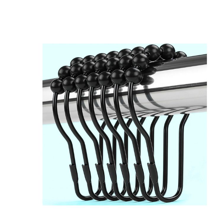 Ansxiy Matte Black Shower Curtain Hooks Rings