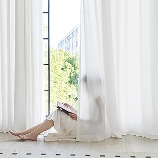 Non-See-Through White Privacy Semi Sheer Curtains