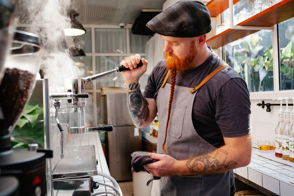 Espresso machine steam wand cleaning
