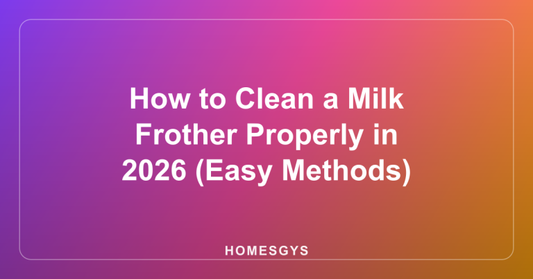 How to Clean a Milk Frother Properly in 2026 (Easy Methods)