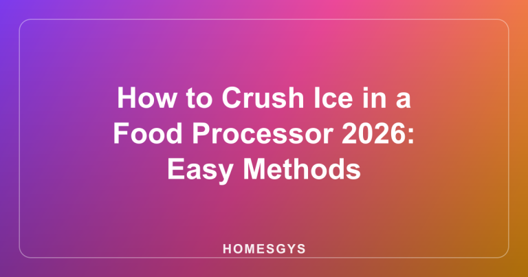 How to Crush Ice in a Food Processor 2026: Easy Methods