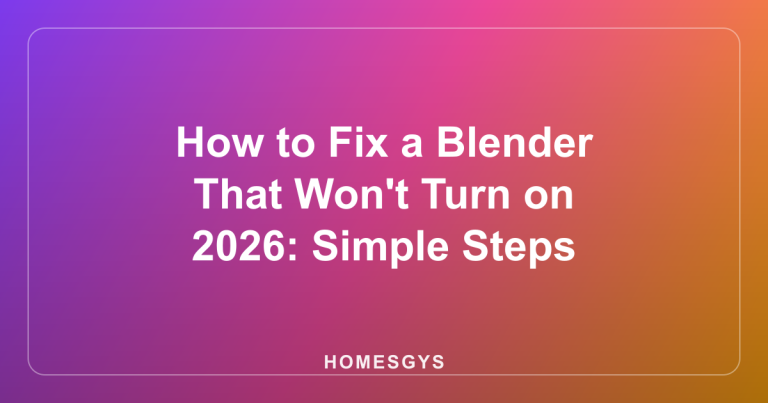 How to Fix a Blender That Won't Turn on 2026: Simple Steps