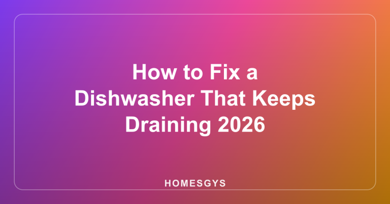 How to Fix a Dishwasher That Keeps Draining 2026