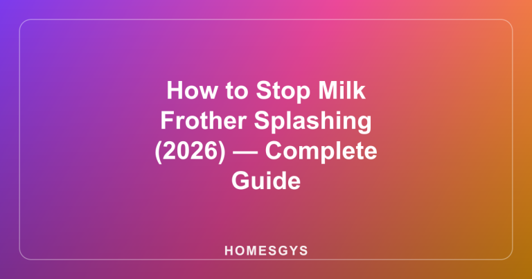 How to Stop Milk Frother Splashing (2026) — Complete Guide