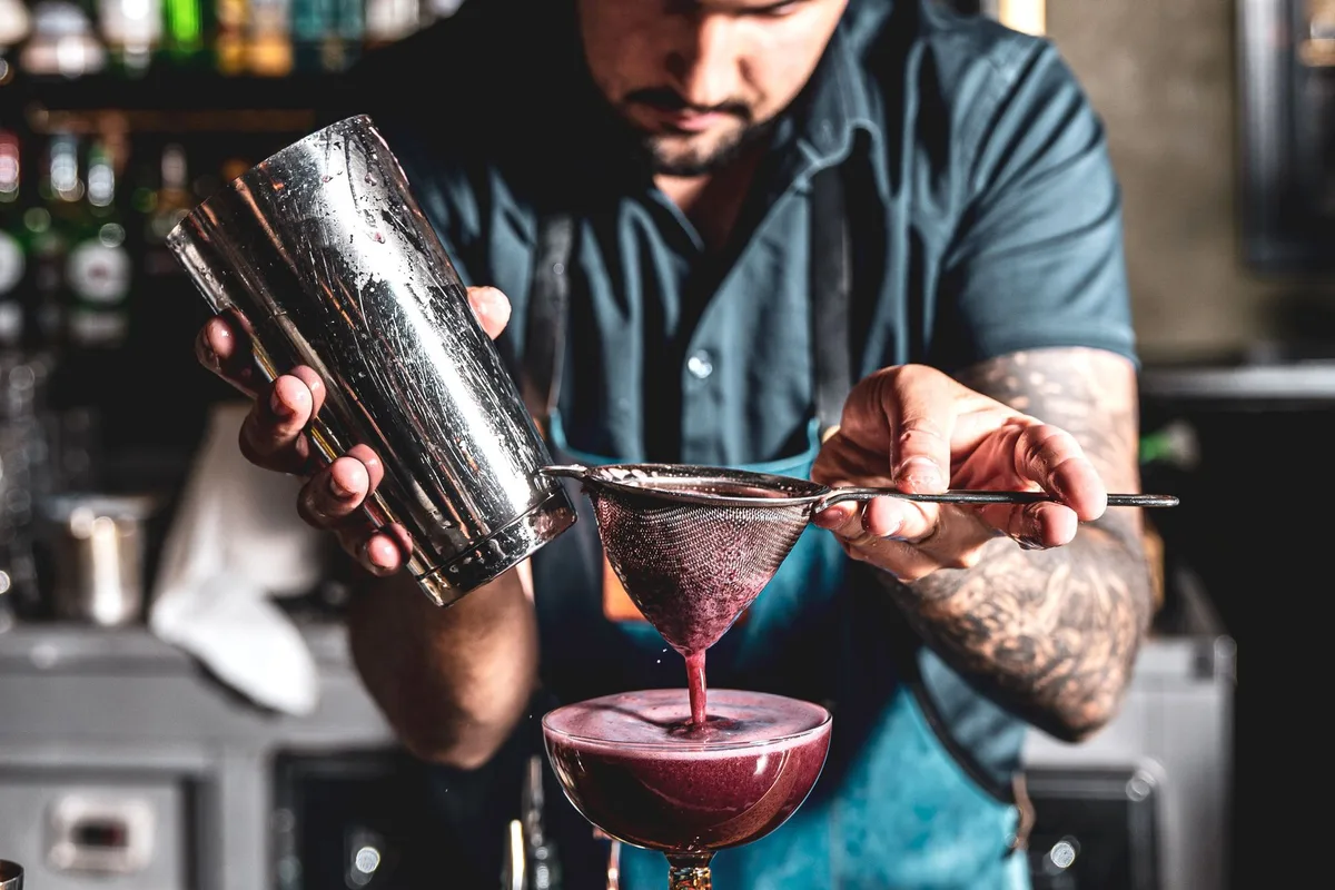 double-strain cocktail