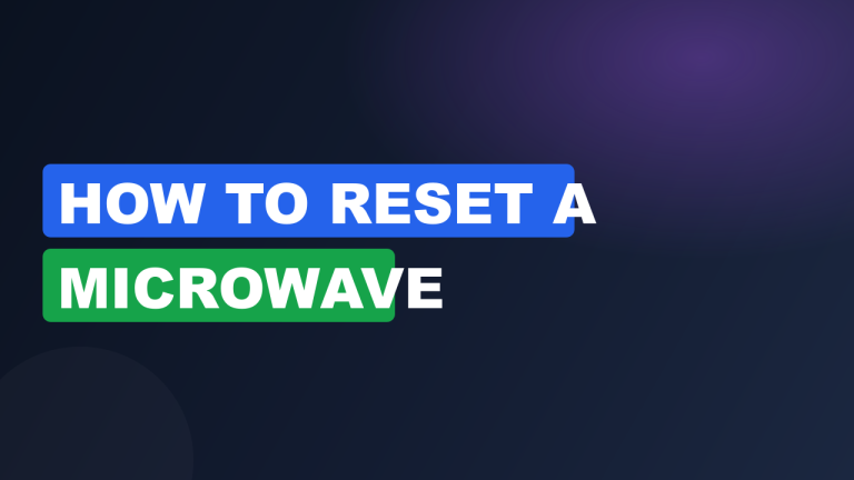 How To Reset A Microwave
