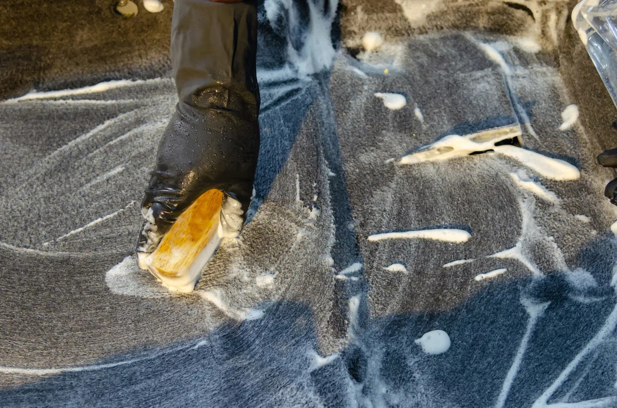 cleaning dehumidifier coil with brush