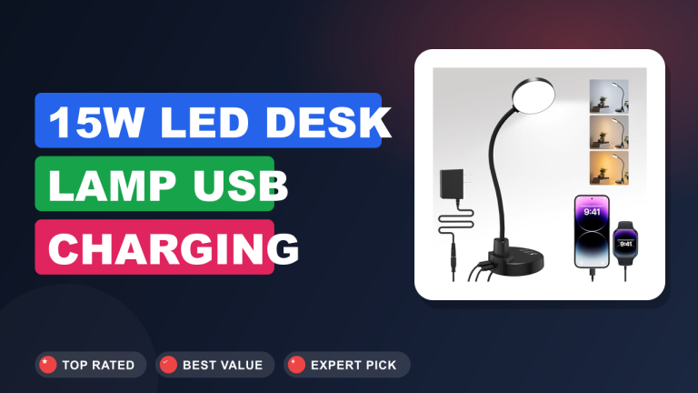 15W LED Desk Lamp USB Charging Review